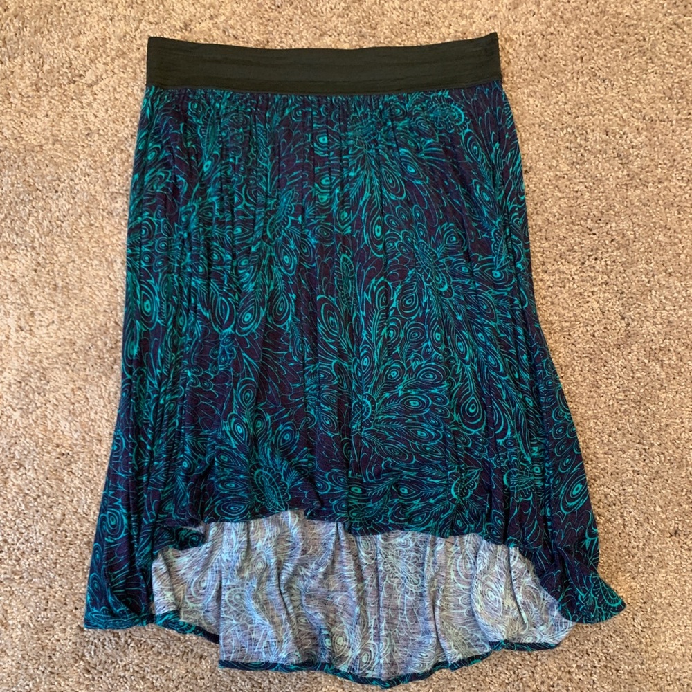 Feather high low skirt
